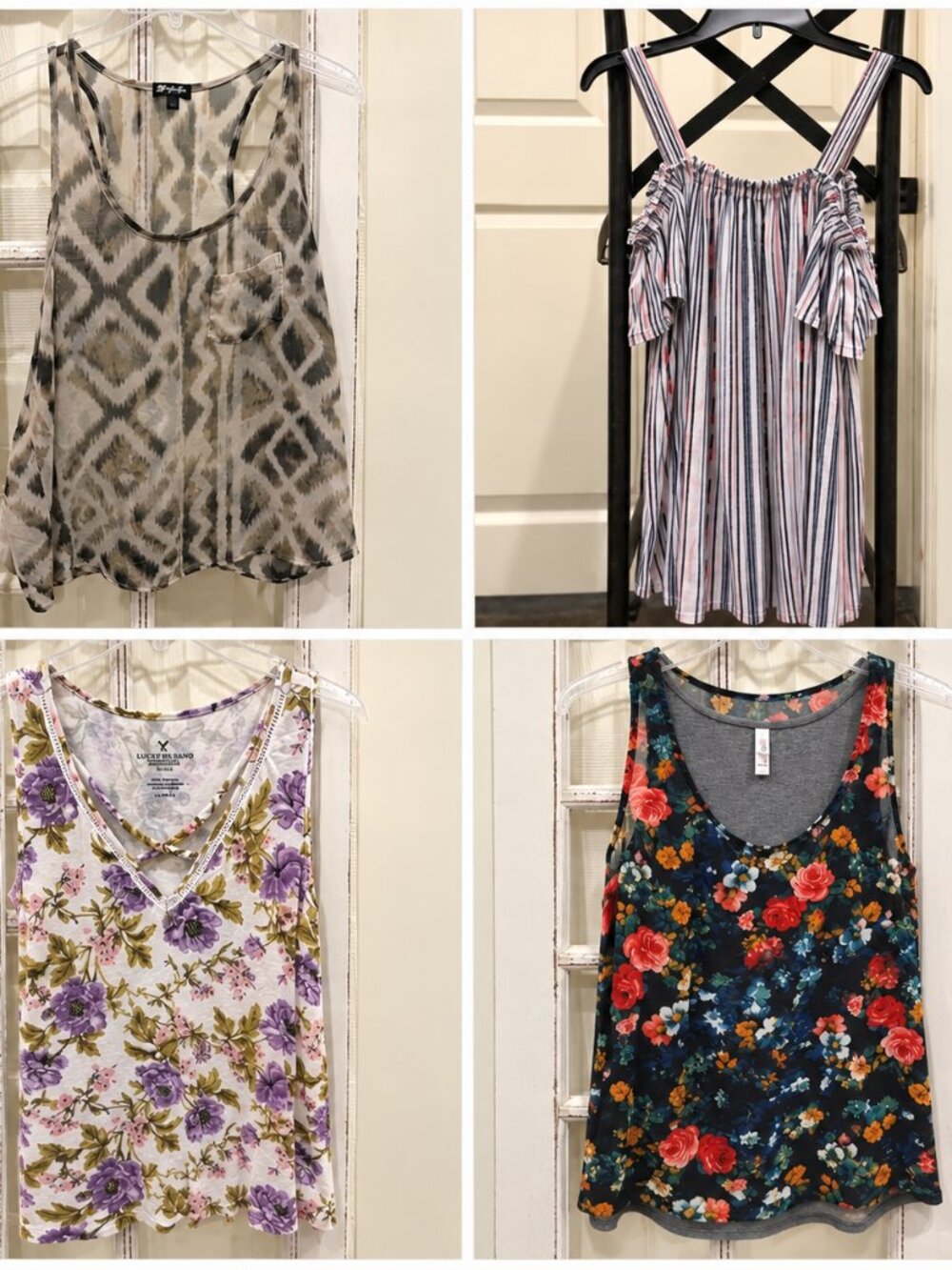 Tank Bundle - Women's - Floral - Striped - Pattern Tank – Small - Layering